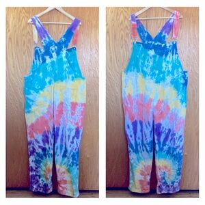 Hippy Trippy Delight Dolls Kill Tie Dye Overalls 2X
